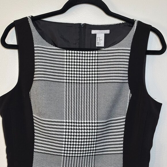 NWT H&M Sleeveless Midi Houndstooth-paneled Sheath Dress, Size 12 - Picture 5 of 15